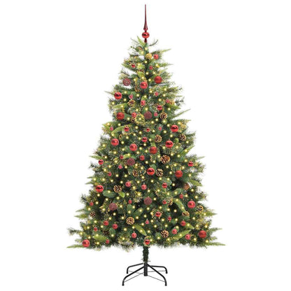 Artificial Hinged Christmas Tree with Cones Green 180 cm