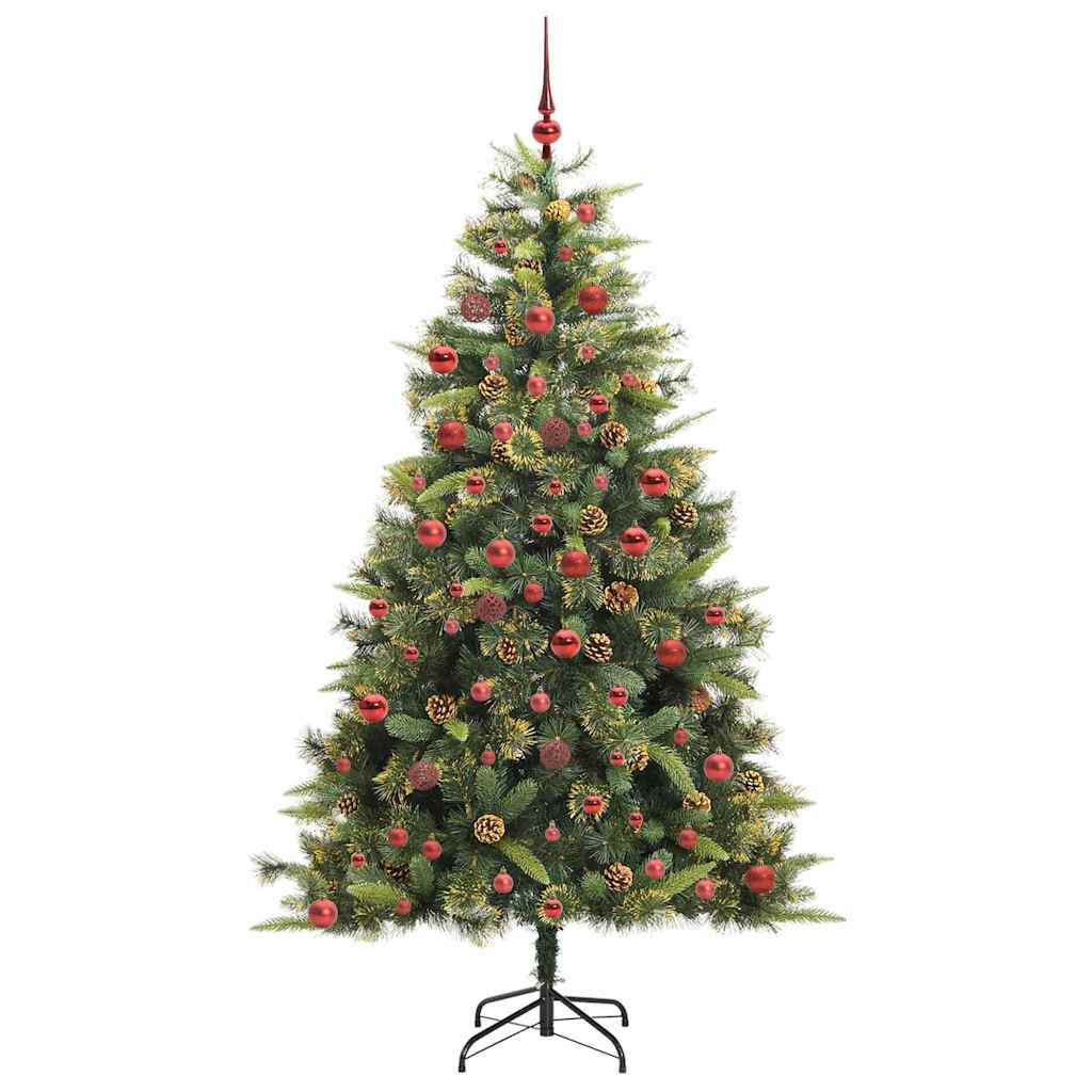 Artificial Hinged Christmas Tree with Cones Green 180 cm