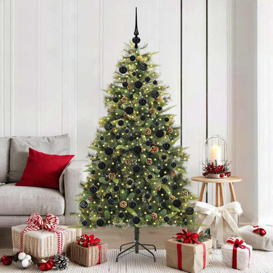 Artificial Hinged Christmas Tree with Cones Green 180 cm