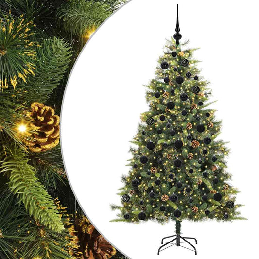 Artificial Hinged Christmas Tree with Cones Green 180 cm