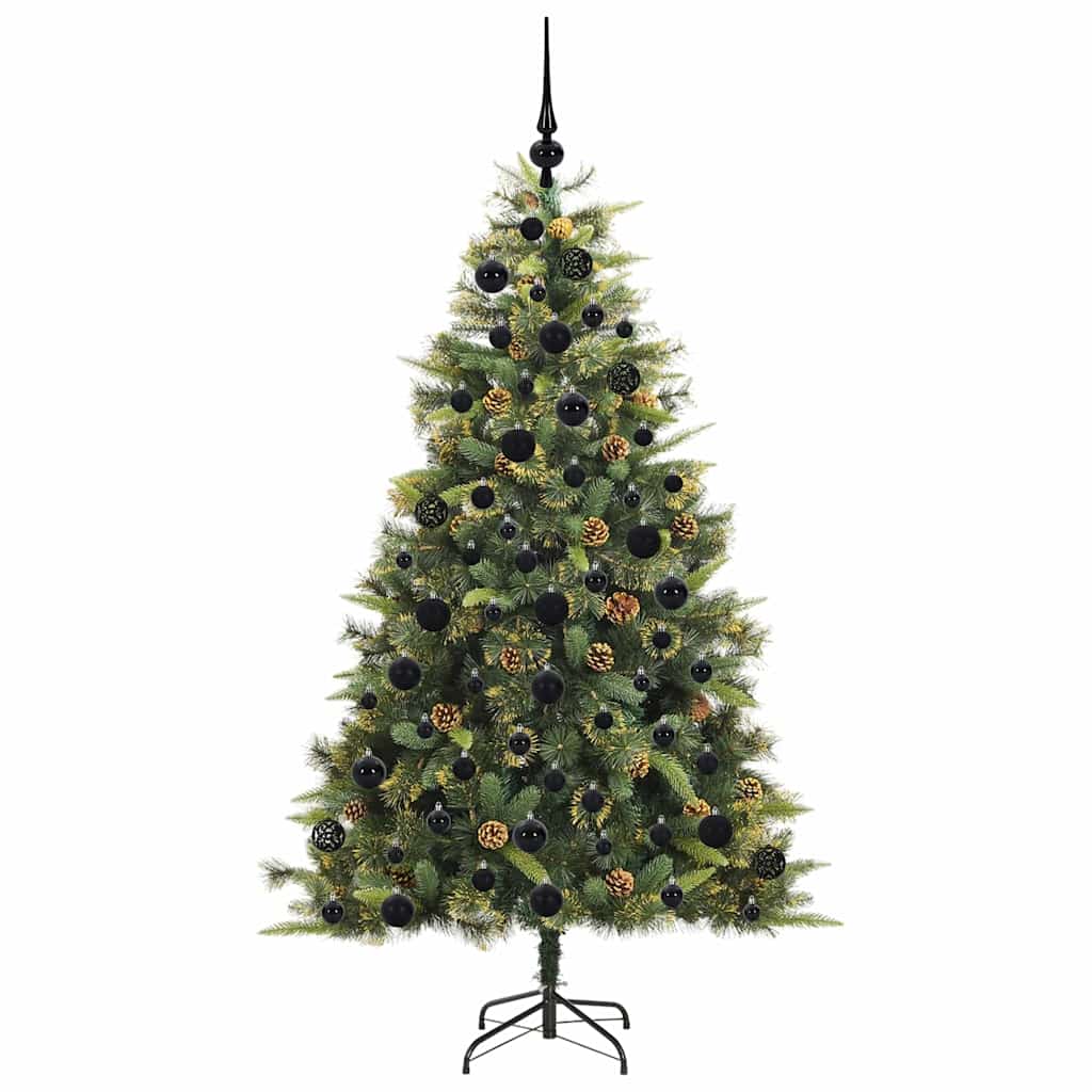Artificial Hinged Christmas Tree with Cones Green 180 cm
