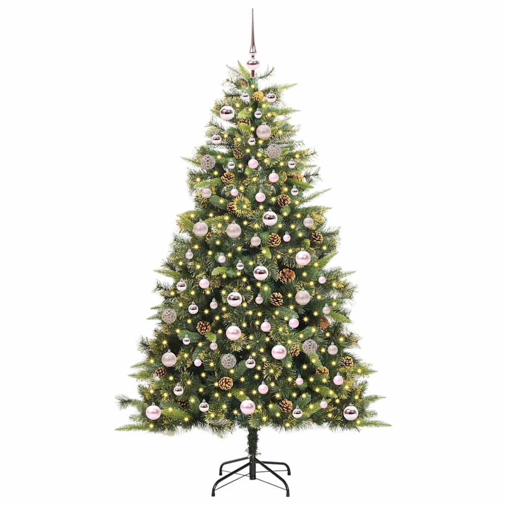 Artificial Hinged Christmas Tree with Cones Green 180 cm