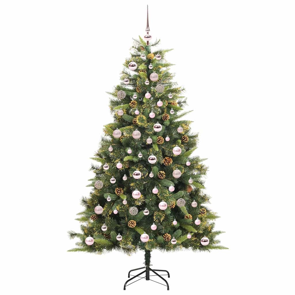 Artificial Hinged Christmas Tree with Cones Green 180 cm