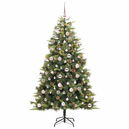 Artificial Hinged Christmas Tree with Cones Green 180 cm