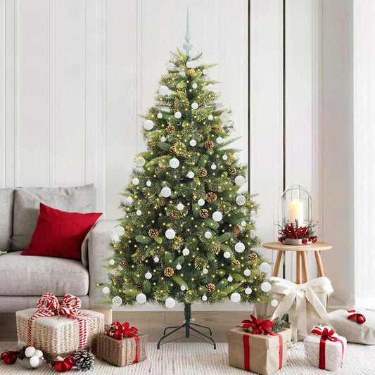 Artificial Hinged Christmas Tree with Cones Green 180 cm