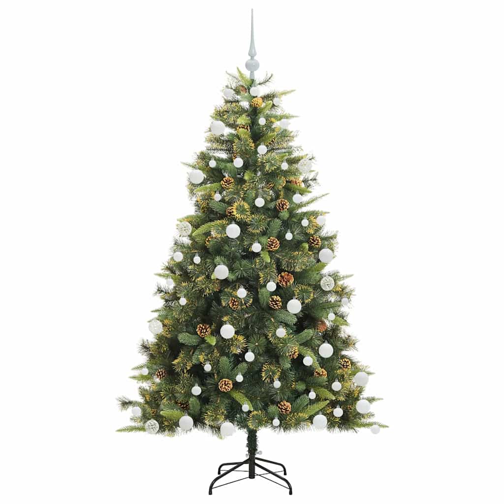 Artificial Hinged Christmas Tree with Cones Green 180 cm
