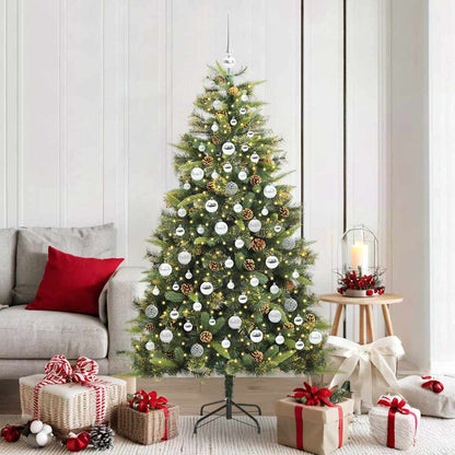 Artificial Hinged Christmas Tree with Cones Green 180 cm