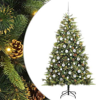 Artificial Hinged Christmas Tree with Cones Green 180 cm