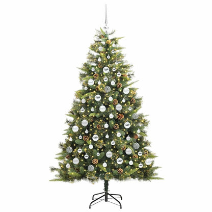 Artificial Hinged Christmas Tree with Cones Green 180 cm