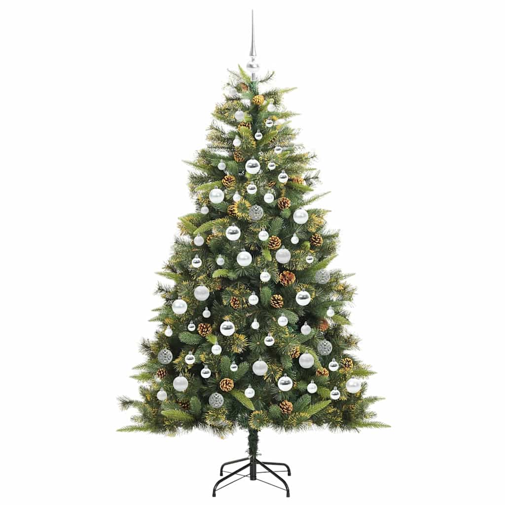 Artificial Hinged Christmas Tree with Cones Green 180 cm
