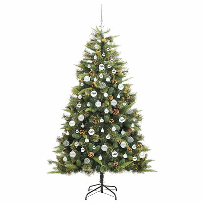 Artificial Hinged Christmas Tree with Cones Green 180 cm