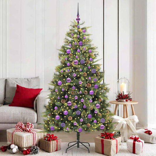 Artificial Hinged Christmas Tree with Cones 300 LEDs Warm White