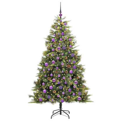 Artificial Hinged Christmas Tree with Cones Green 180 cm