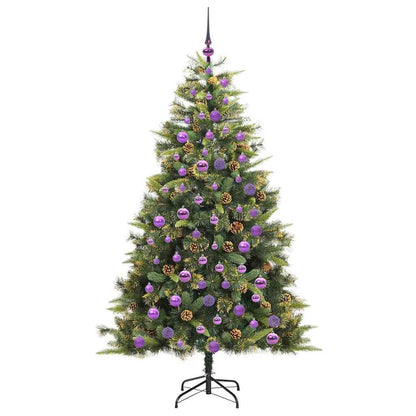 Artificial Hinged Christmas Tree with Cones Green 180 cm