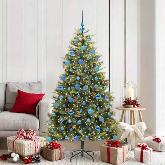 Artificial Hinged Christmas Tree with Cones Green 180 cm