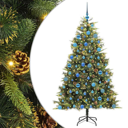 Artificial Hinged Christmas Tree with Cones Green 180 cm