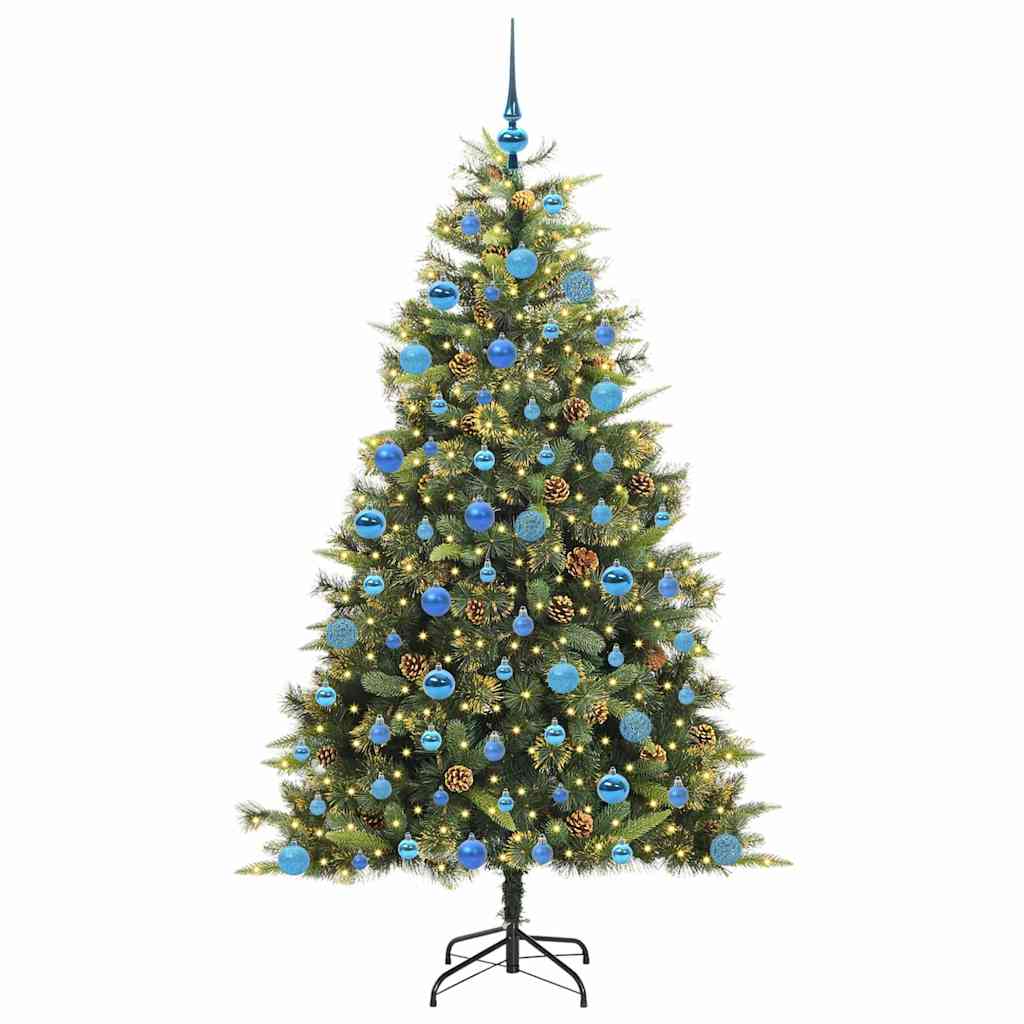 Artificial Hinged Christmas Tree with Cones Green 180 cm
