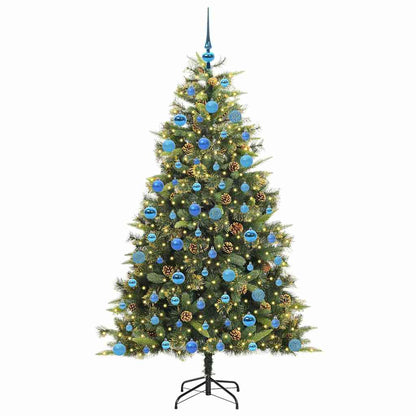 Artificial Hinged Christmas Tree with Cones Green 180 cm