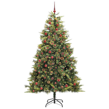 Artificial Hinged Christmas Tree with Cones Green 210 cm
