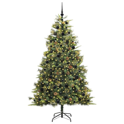 Artificial Hinged Christmas Tree with Cones Green 210 cm