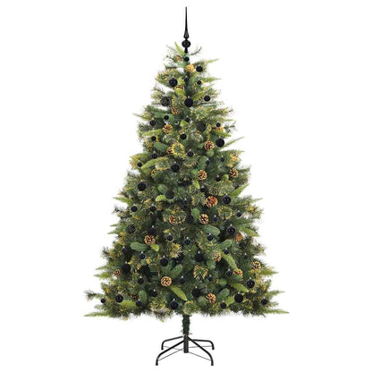Artificial Hinged Christmas Tree with Cones Green 210 cm