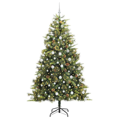 Artificial Hinged Christmas Tree with Cones Green 210 cm