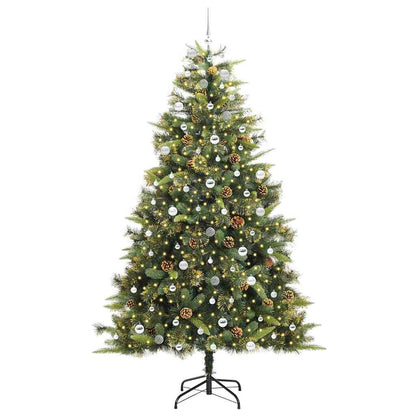 Artificial Hinged Christmas Tree with Cones Green 240 cm