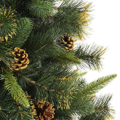 Artificial Hinged Christmas Tree with Cones Green 240 cm