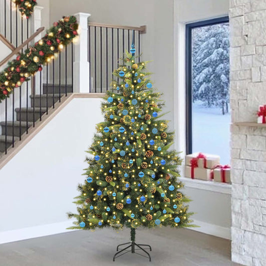 Artificial Hinged Christmas Tree with Cones Green 240 cm
