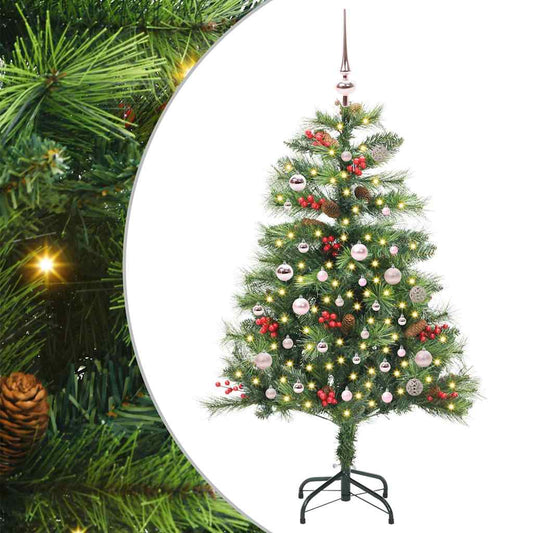 Artificial Christmas Tree 150 LEDs Warm White PVC and Metal