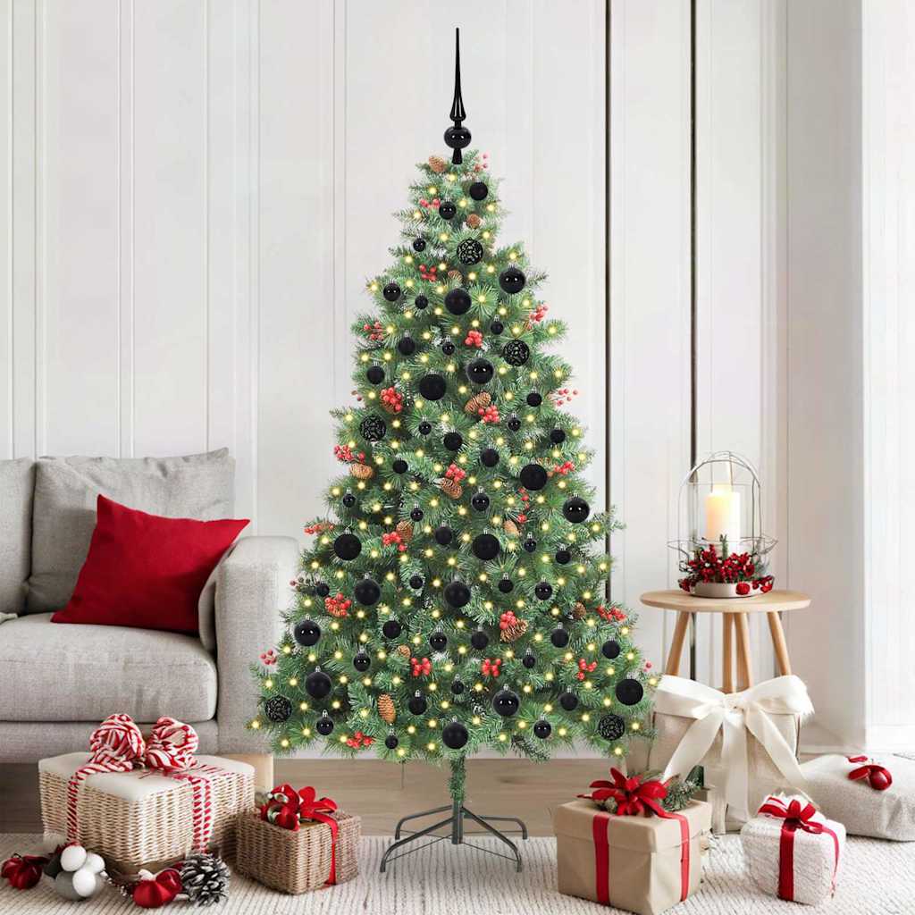 Artificial Christmas Tree 300 LEDs Warm White PVC and Metal