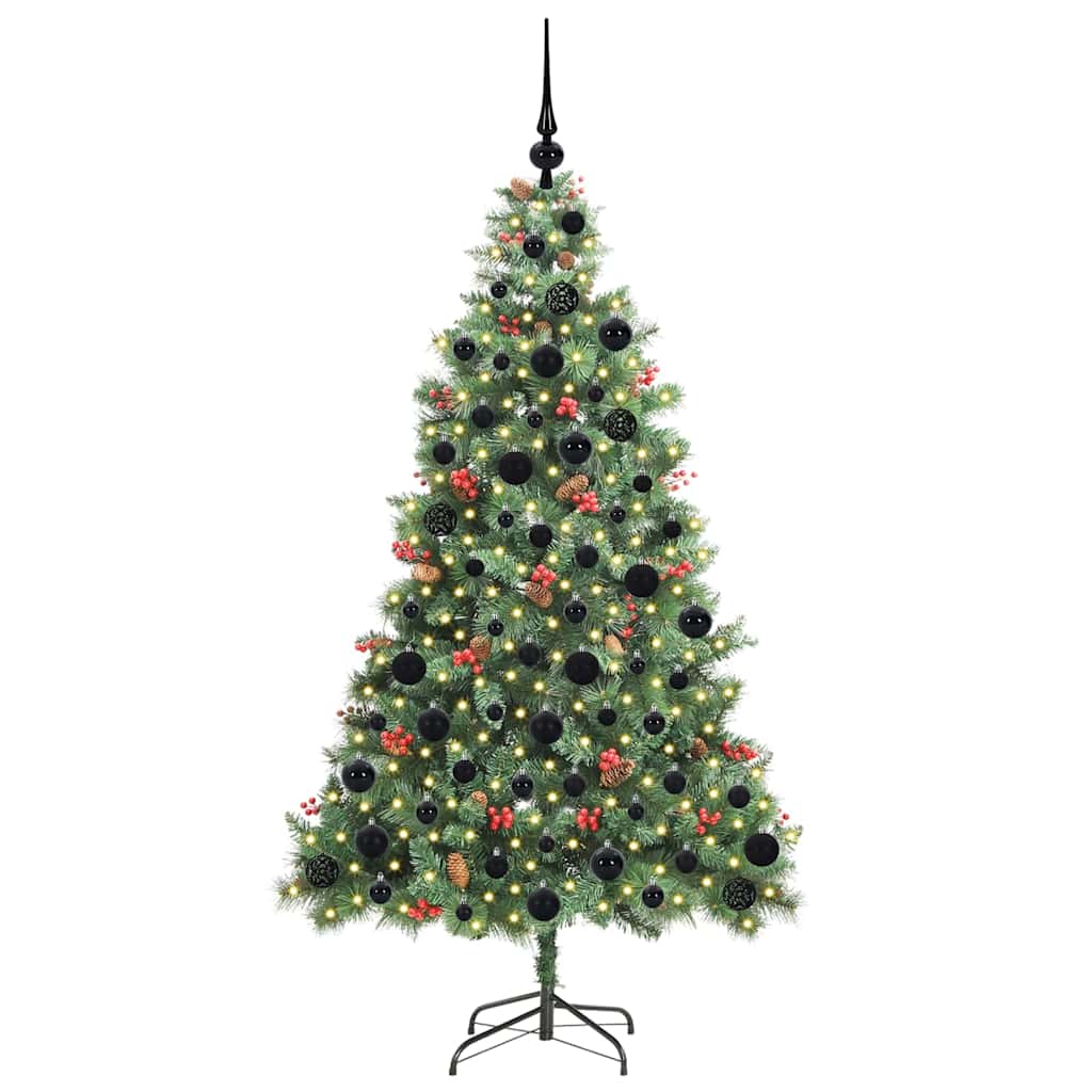 Artificial Christmas Tree 300 LEDs Warm White PVC and Metal