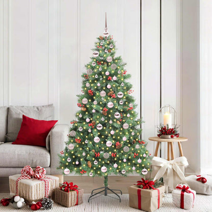 Artificial Christmas Tree 300 LEDs Warm White PVC and Metal