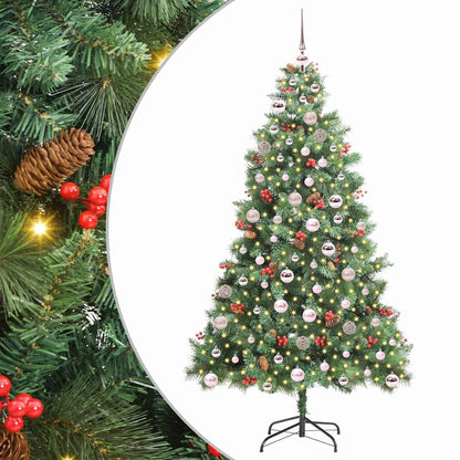 Artificial Christmas Tree 300 LEDs Warm White PVC and Metal