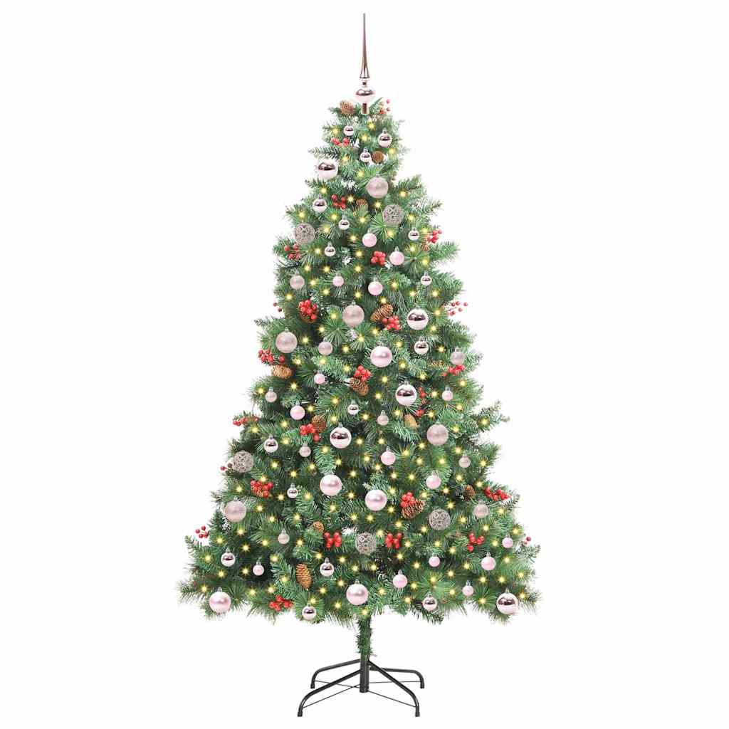 Artificial Christmas Tree 300 LEDs Warm White PVC and Metal