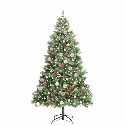 Artificial Christmas Tree 300 LEDs Warm White PVC and Metal