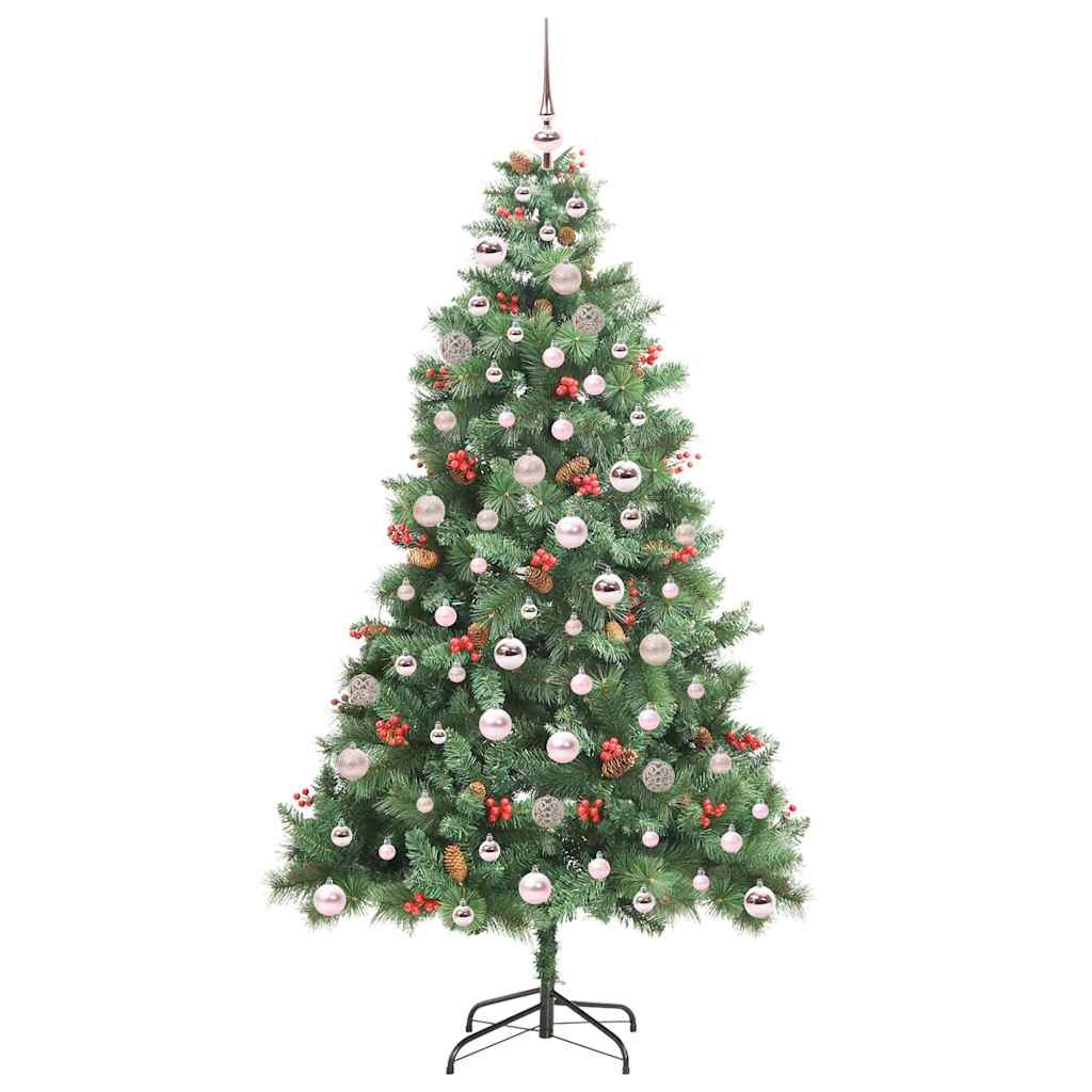 Artificial Christmas Tree 300 LEDs Warm White PVC and Metal