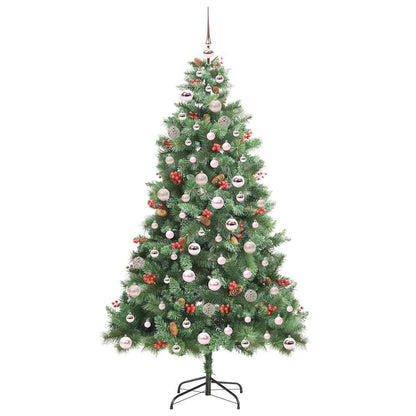 Artificial Christmas Tree 300 LEDs Warm White PVC and Metal