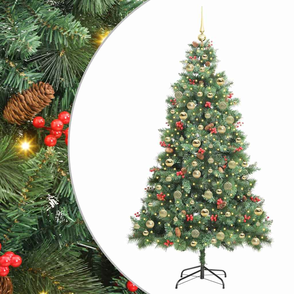 Artificial Christmas Tree 300 LEDs Warm White PVC and Metal
