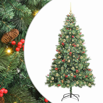 Artificial Christmas Tree 300 LEDs Warm White PVC and Metal