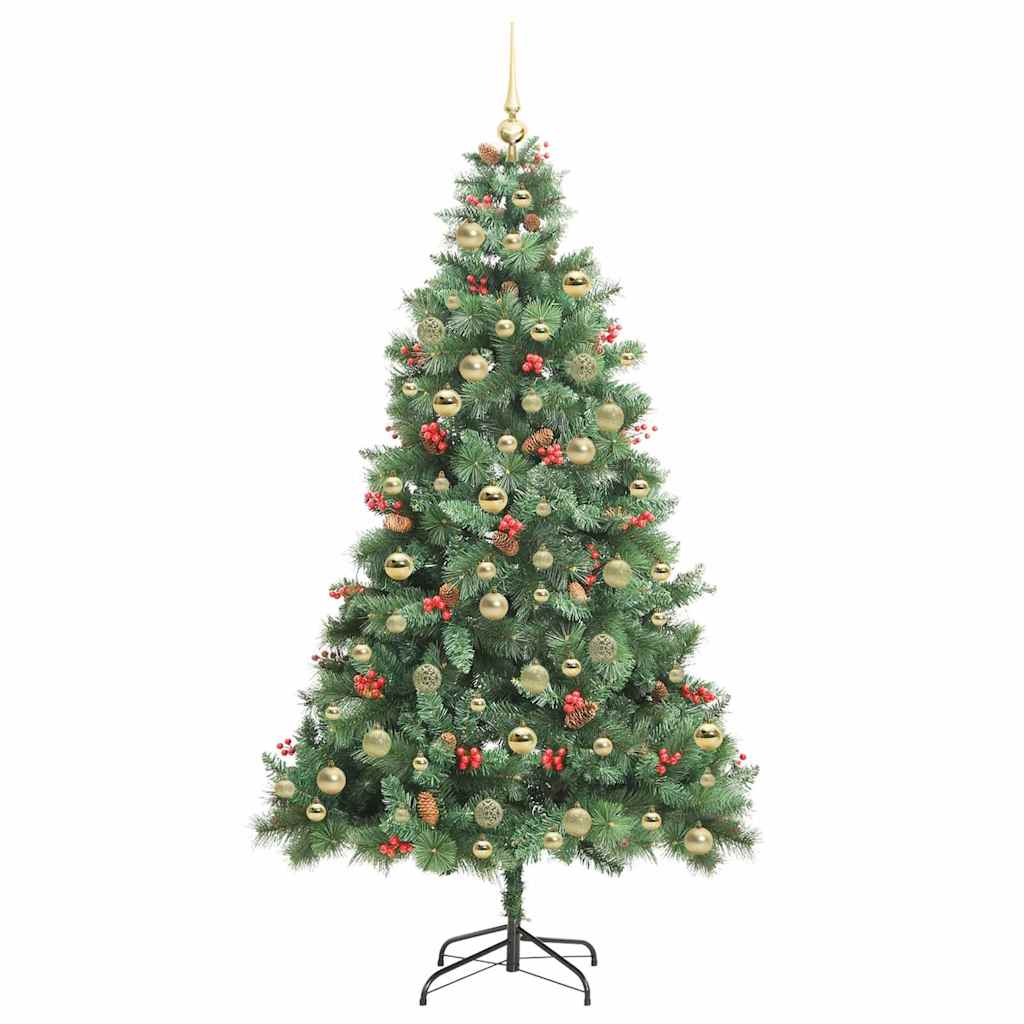 Artificial Christmas Tree 300 LEDs Warm White PVC and Metal