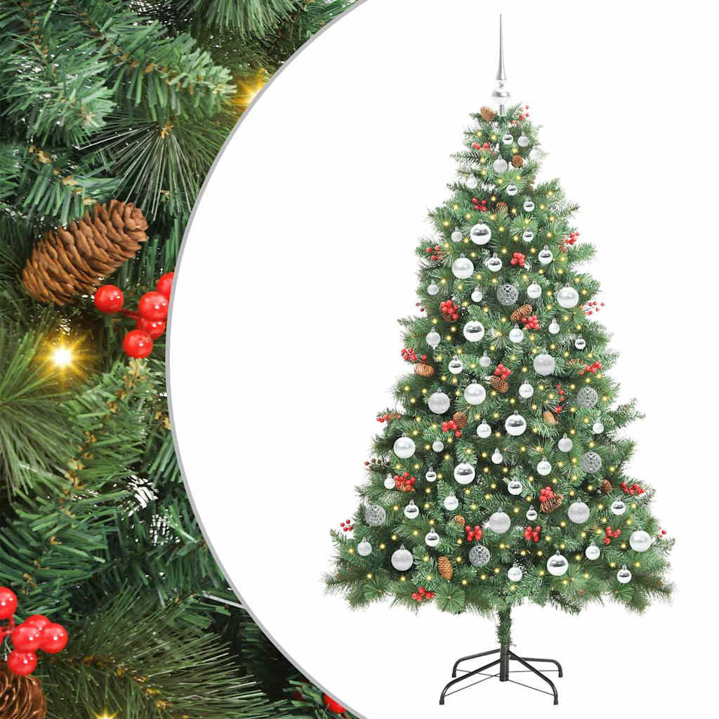 Artificial Christmas Tree 300 LEDs Warm White PVC and Metal