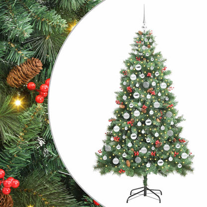 Artificial Christmas Tree 300 LEDs Warm White PVC and Metal