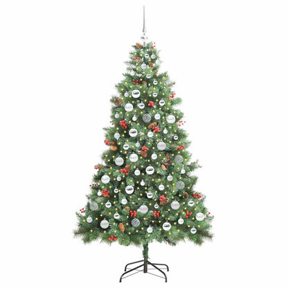 Artificial Christmas Tree 300 LEDs Warm White PVC and Metal