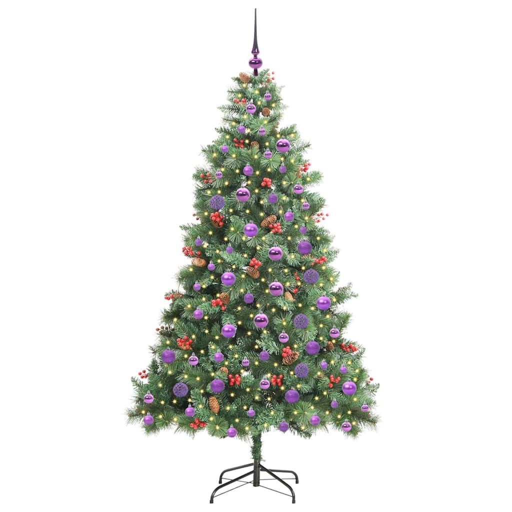 Artificial Christmas Tree 300 LEDs Warm White PVC and Metal