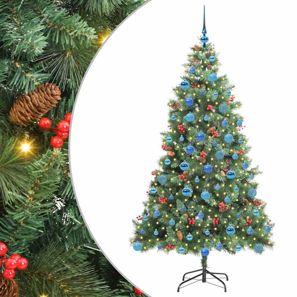 Artificial Christmas Tree 300 LEDs Warm White PVC and Metal