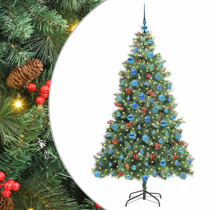 Artificial Christmas Tree 300 LEDs Warm White PVC and Metal