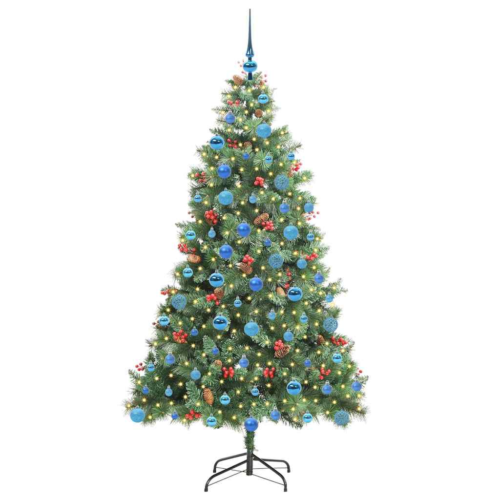 Artificial Christmas Tree 300 LEDs Warm White PVC and Metal