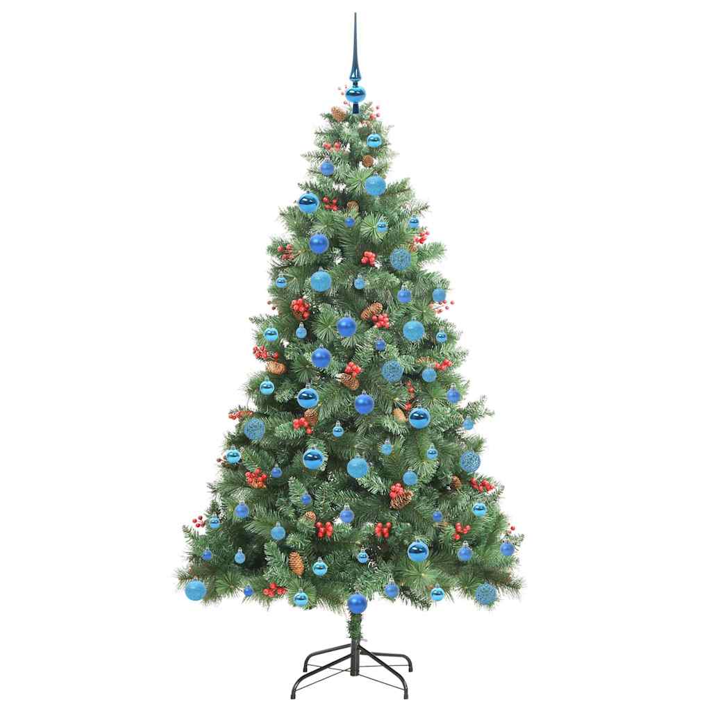 Artificial Christmas Tree 300 LEDs Warm White PVC and Metal