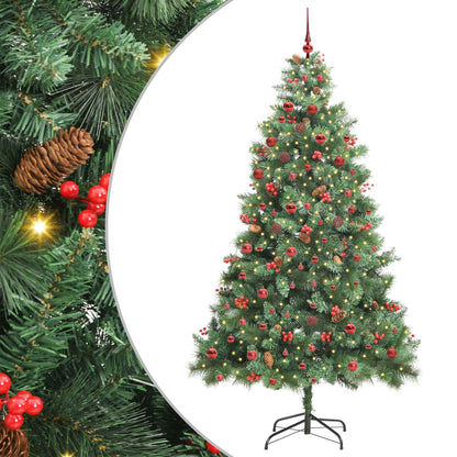 Artificial Christmas Tree 300 LEDs Warm White PVC and Metal